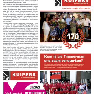 Aannemersbedrijf Kuipers Langeveen huldigt jubilarissen met 170 jaar dienstverband!