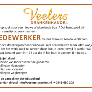 Vacature Veelers drankenhandel