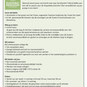 Vacature Zusters van Denekamp