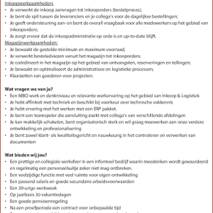 Vacature Leus specials