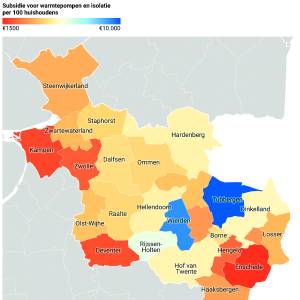 Tubbergenaren ontvingen in 2024 het meeste subsidie voor woningverduurzaming